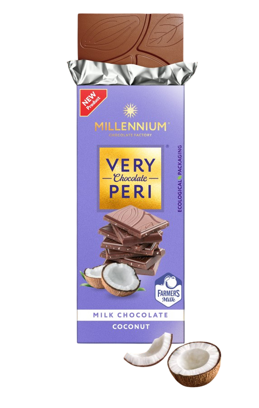 Шоколад «Millennium Very Peri» молочний — з кокосовою стружкою