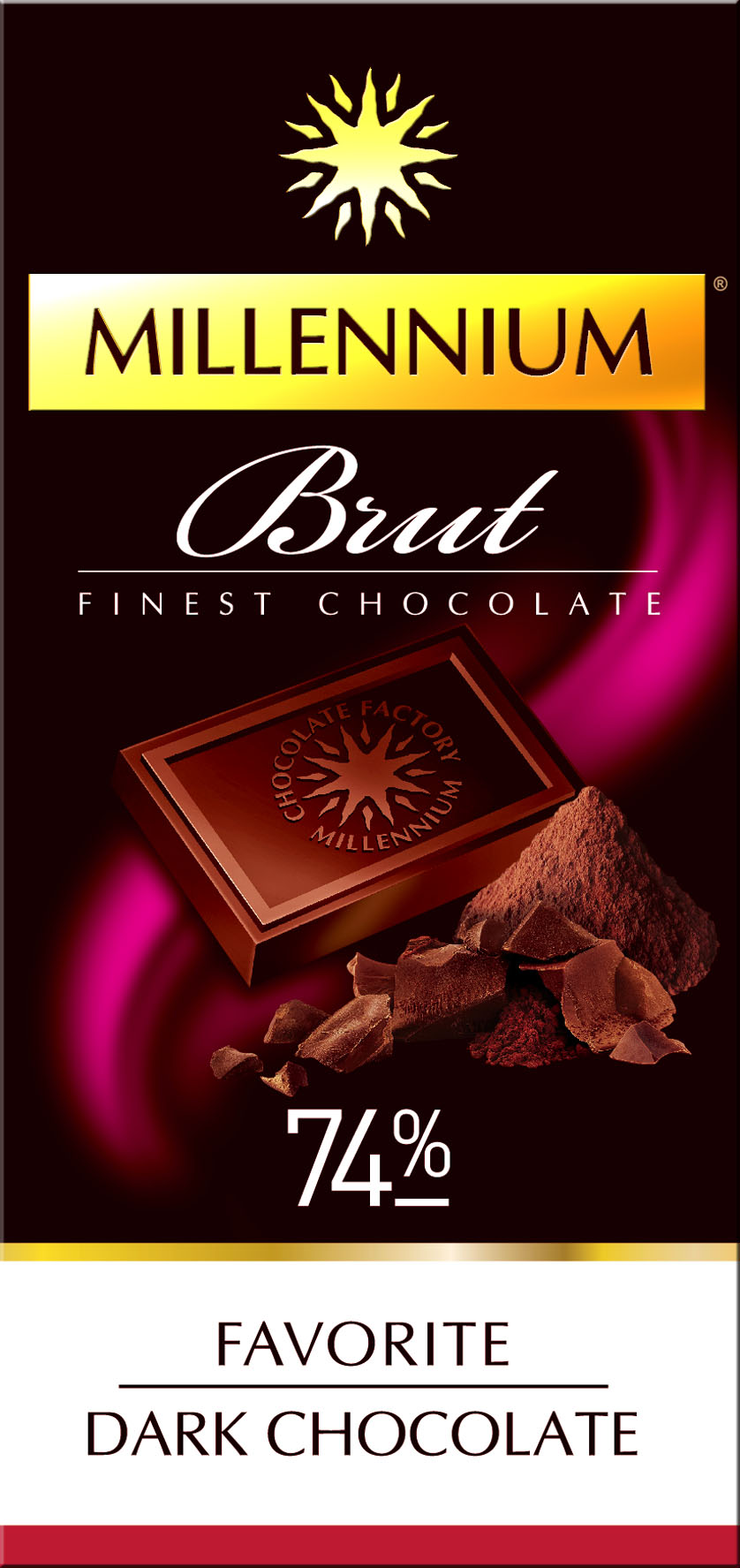 Шоколад «Millennium Favorite» Brut чорний 74%