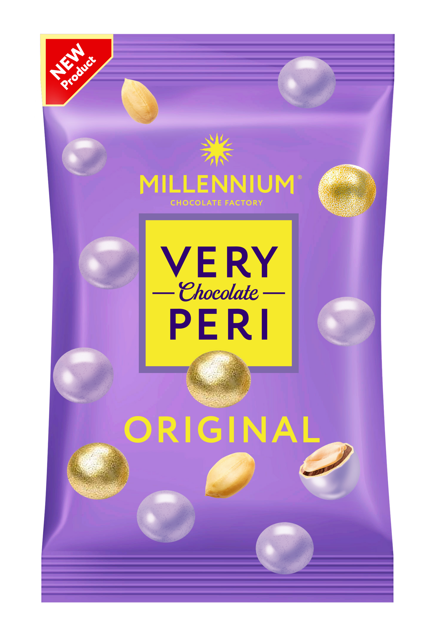 Драже Millennium Very Peri Original Арахіс у молочному шоколаді та кольоровій глазурі