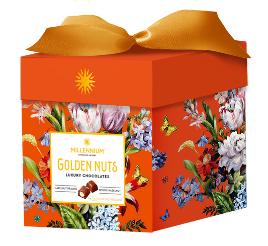 Цукерки шоколадні Millennium «Golden Nut» — з начинкою та цілими горіхами.