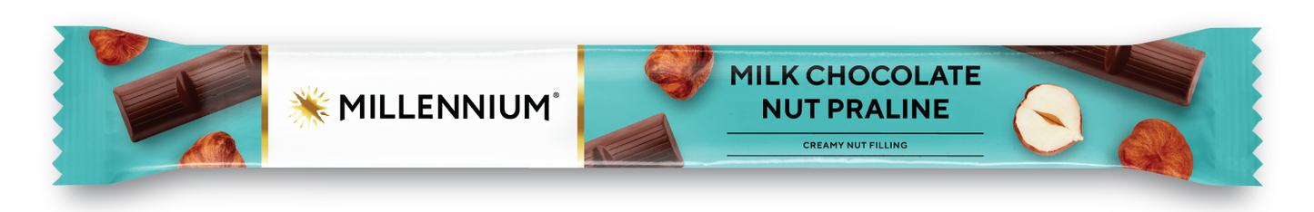Шоколад «Millennium» молочний — з горіховим праліне