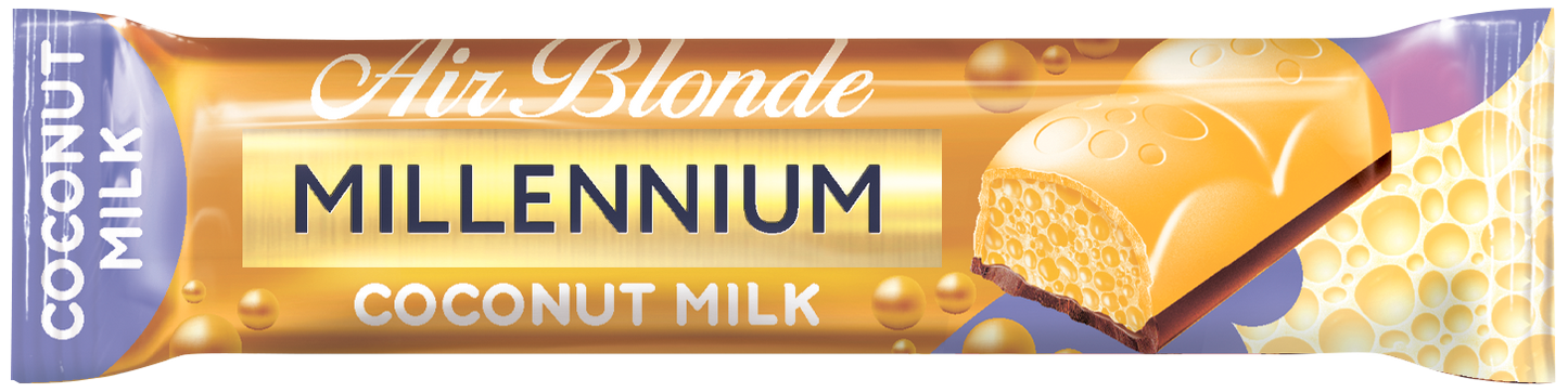 Шоколад «Millennium Blonde Coconut» білий та молочний пористий