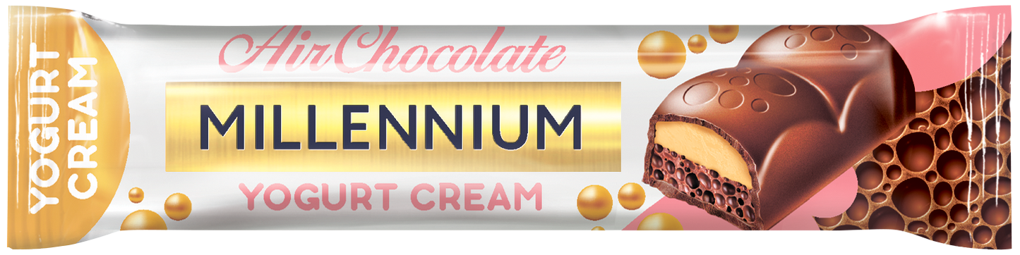 Шоколад пористий “Millennium” молочний — з йогуртовою начинкою