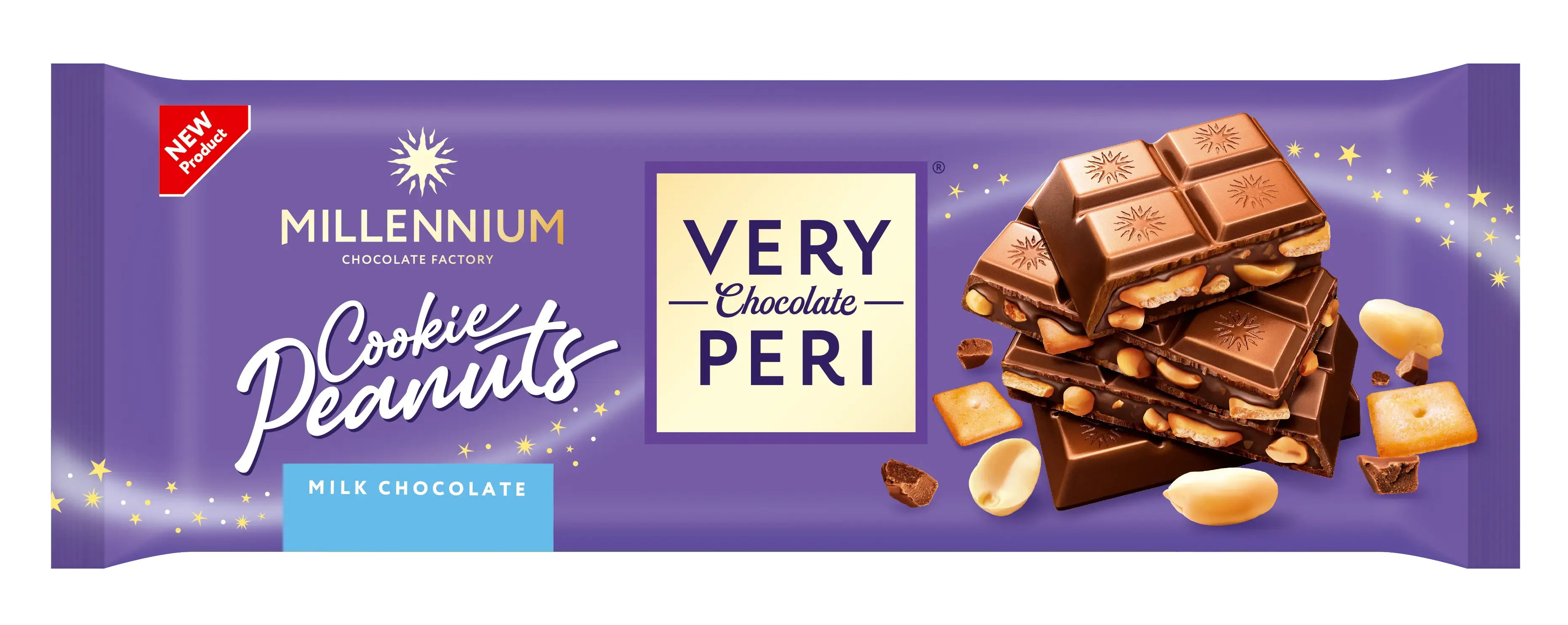 Milk chocolate «Millennium Very Peri» — with filling, cookies and