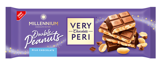 Шоколад «Millennium Very Peri» молочний — з начинкою, подрібненим та цілим арахісом