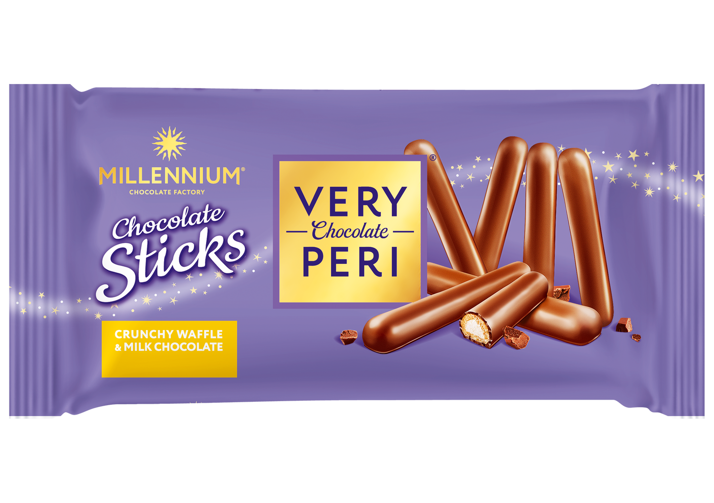 Вафельні злакові трубочки «Millennium Very Peri» — з начинкою в молочному шоколаді