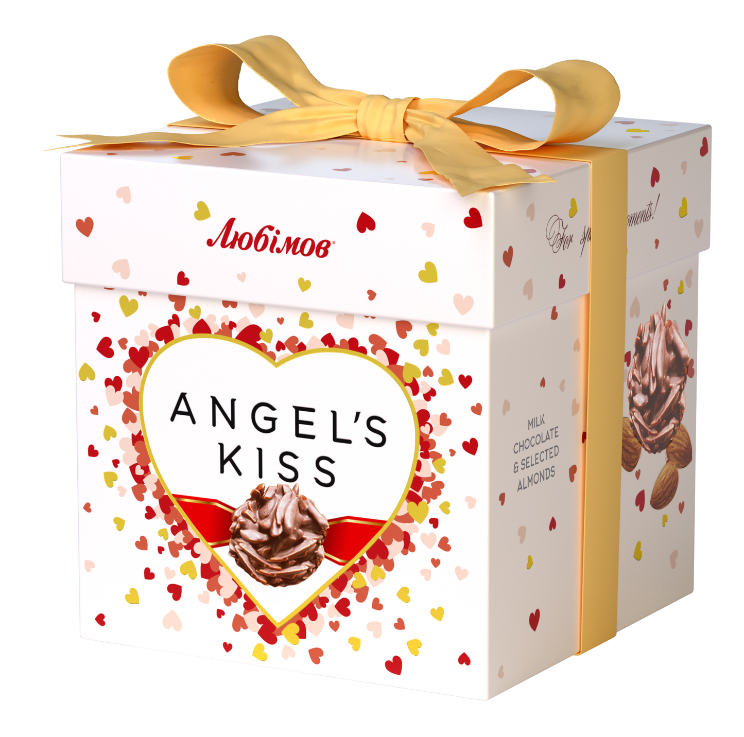 Цукерки шоколадні «Любімов Angel's kiss» молочні — з мигдалем