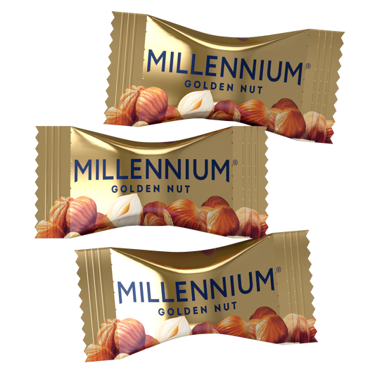 Цукерки шоколадні Millennium «Golden Nut» — з начинкою та цілими горіхами 1 кг