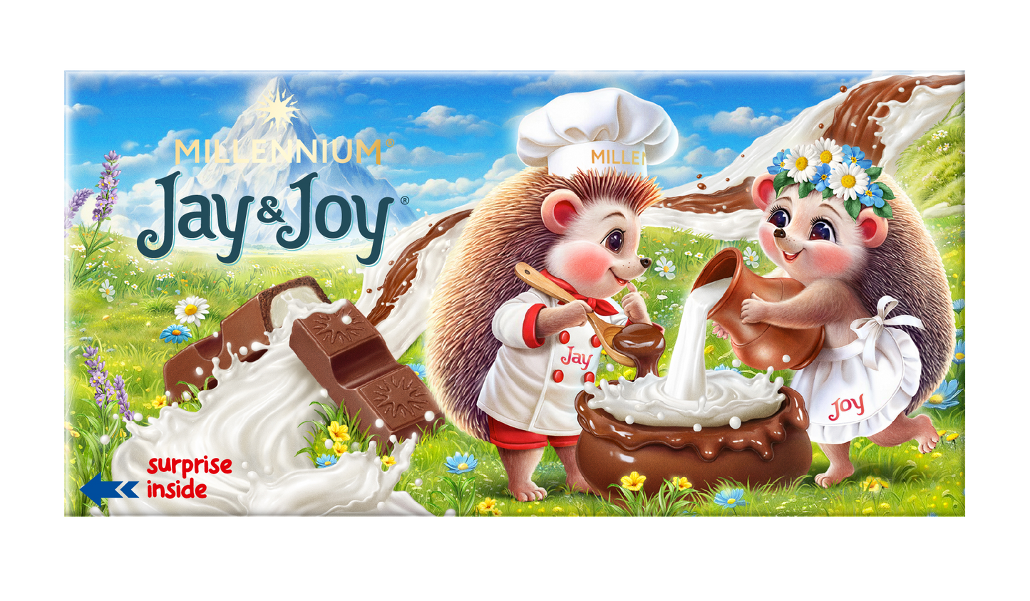 Шоколад MILLENNIUM JAY&JOY молочний з молочною начинкою