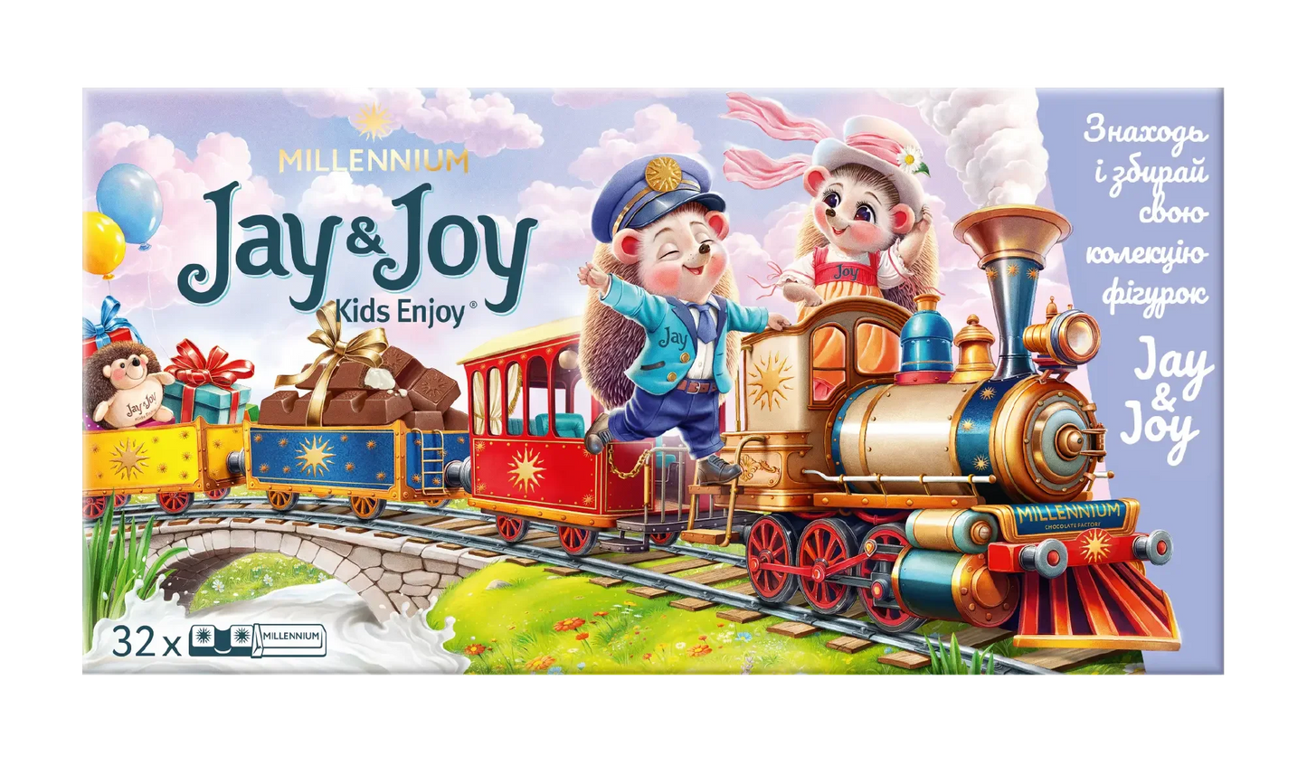 Шоколад MILLENNIUM JAY&JOY молочний з молочною начинкою Jay&Joy