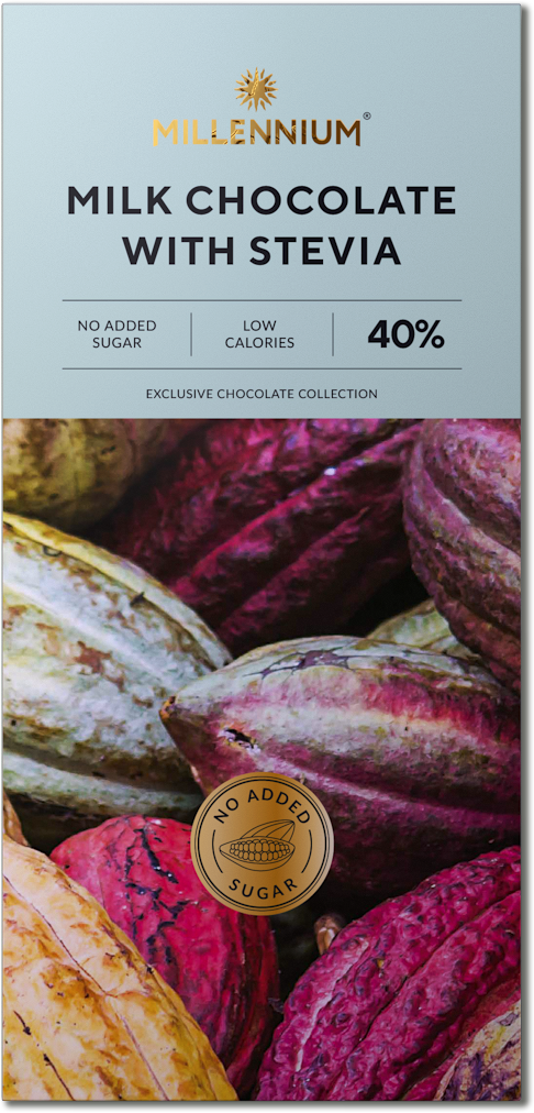 Milk chocolate “Millennium with stevia”.