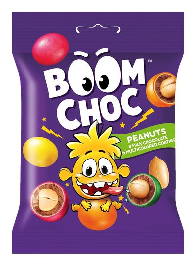 Dragee BOOM CHOC Peanuts in chocolate and coloured glaze
