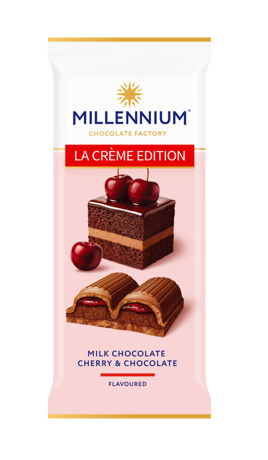 Millennium La Creme Edition milk chocolate with cream and cherry filling