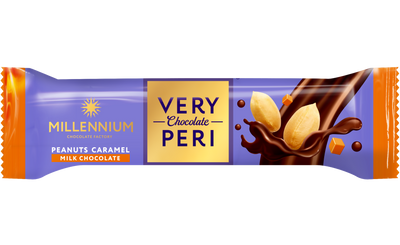 Millennium Very Peri молочний шоколад — з арахісом, родзинками, злаковими пластівцями та солоною карамеллю