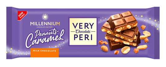 Шоколад «Millennium Very Peri» молочний — з начинкою, печивом та арахісом