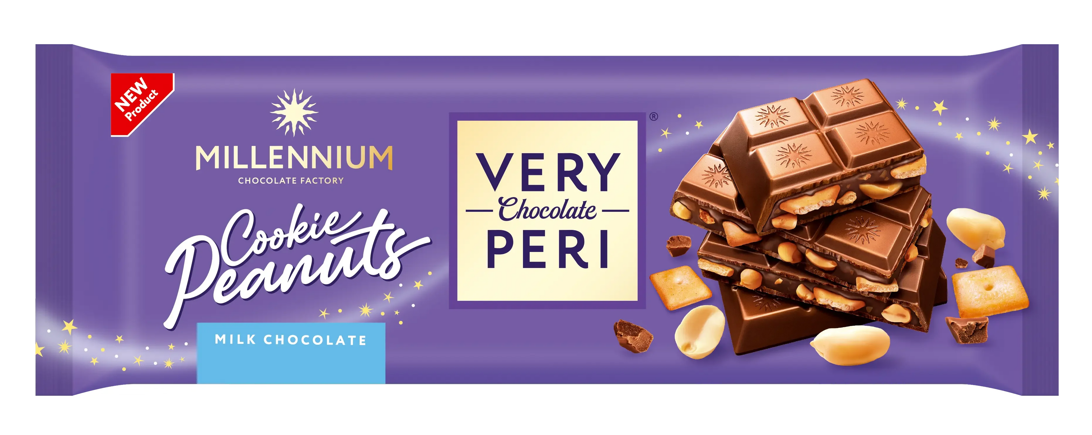 Millenium Chocolates Шоколад «Millennium Very Peri» молочний — з начинкою, печивом та ...
