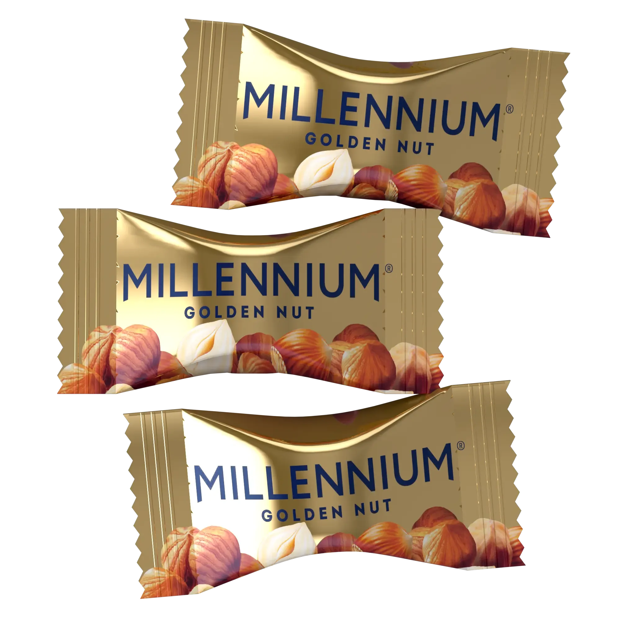 Chocolate sweets Millennium «Golden Nut» — with filling and whole ...