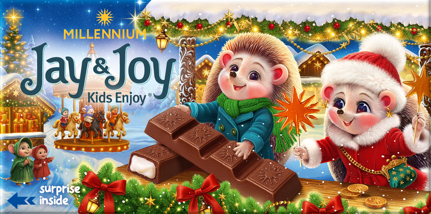 Шоколад Millennium Jay&Joy молочний з молочною начинкою Ярмарок